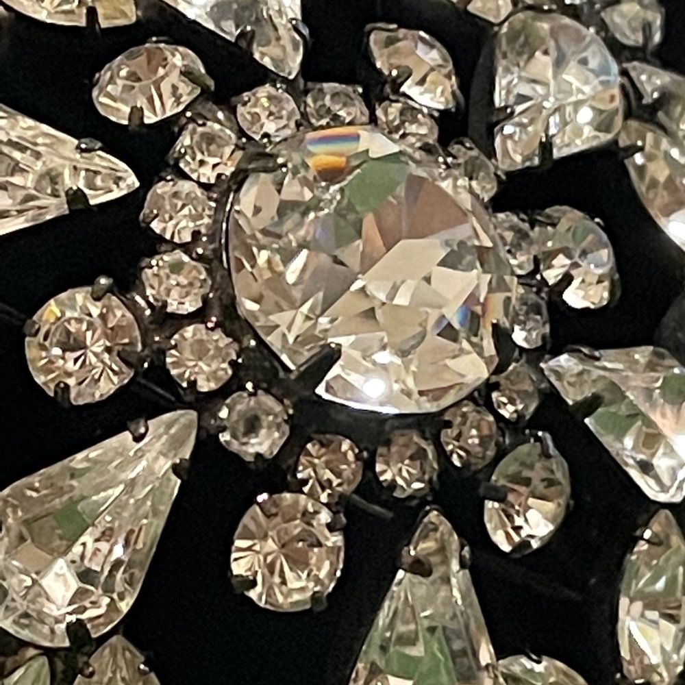 Kenneth Jay Lane Silver and Crystal Brooch
